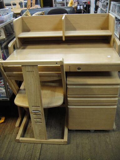 オカムラ（okamura）学習机セット　デスク・チェア・袖　学習デスク　勉強机