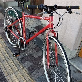 美品☆LASSIG[レッシグ]700c クロスバイク 7speed/レッドの画像
