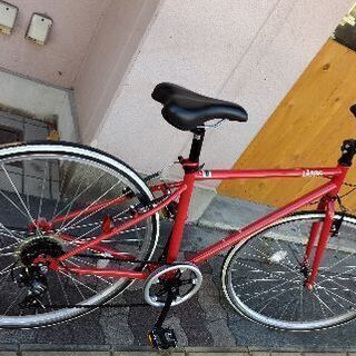 美品☆LASSIG[レッシグ]700c クロスバイク 7speed/レッドの画像