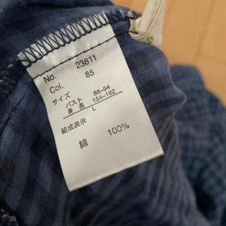 チェック　ノースリーブワンピース　綿100 Lの画像
