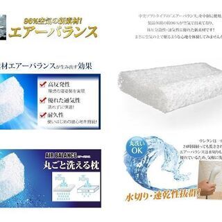 エアーバランス枕 高反発 96％空気 カバー付 洗濯 日本製の画像