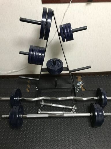 プレート７５ｋｇ　ダンベルシャフト　ｅｚバーシャフト　ストレートバーシャフト　プレートツリー