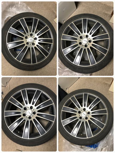 MANARAY SPORT ユーロデザイン　ホイール4本　ブラックポリッシュ　245/40/19 タイヤ付きアルミホイール　アルファー　ヴェルファイア