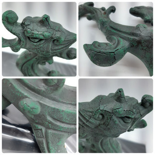 2個セット！華龍 彫刻家二口金一作 置物の画像