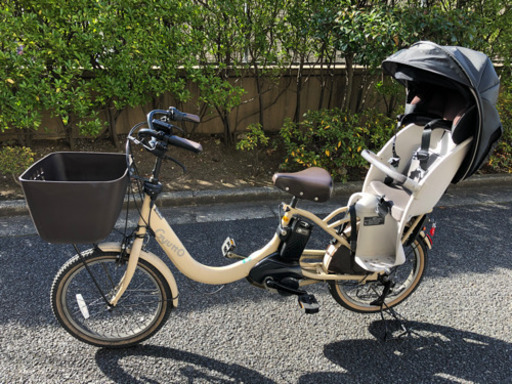 【美品】本日1/10引取限定！純正レインカバー付パナソニック子乗せ電動アシスト自転車ギュットクルームRDX