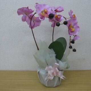 造花 鉢植え 胡蝶蘭 薄紫 ピンク 置物 インテリア フェイクグ...