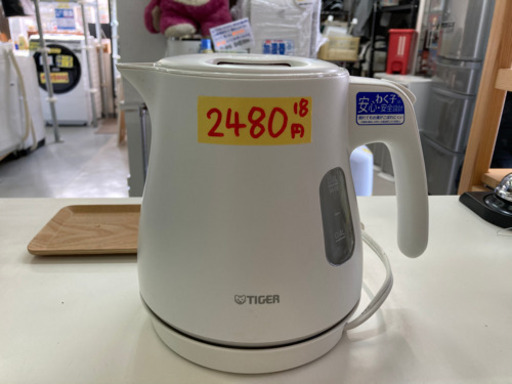 タイガー　ケトル　0.8L 2018年製　6ヶ月保証付　クリーニング済　21001