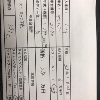 サンバー19年式距離6万キロ車検付き4WD AC パワステ付の画像