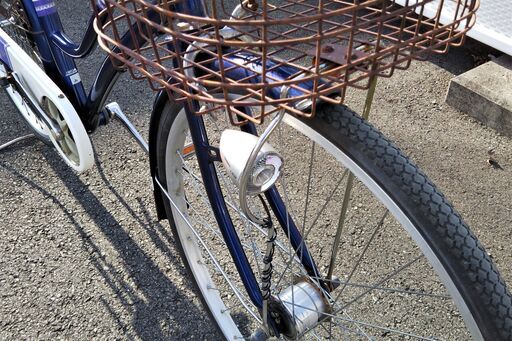 　六段ママチャリ　27インチ　紺メタリック色　　中古自転車