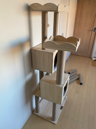 猫　木製キャットタワー　未使用