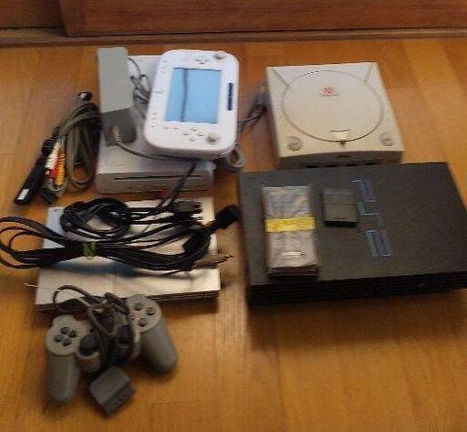 １０日まで　歴代のゲーム機器達とソフト　WIIU,薄型PS2,ドリキャス