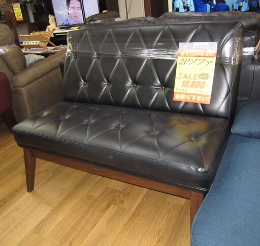 R209 Toyo Furniture 2Pソファ 合皮 幅104cm 美品