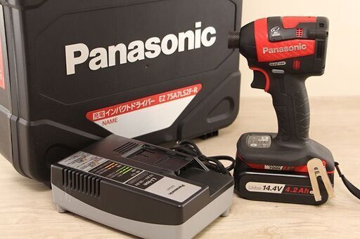 Panasonic パナソニック 充電式 インパクトドライバー EZ75A7LS2F-R 電動工具(D3797hwxY)