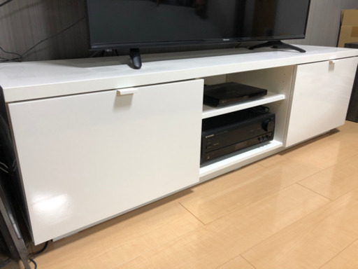 ★値下げしました★IKEA BYÅS ビーオース テレビ台 ハイグロス ホワイト