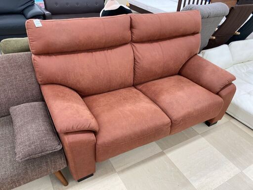 スウェード調 2人掛けソファ