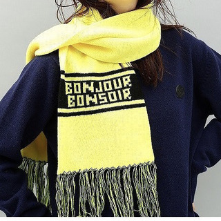 新品未使用　bonjour bonsoir　マフラー 　TEAM MUFFLER　イエローの画像