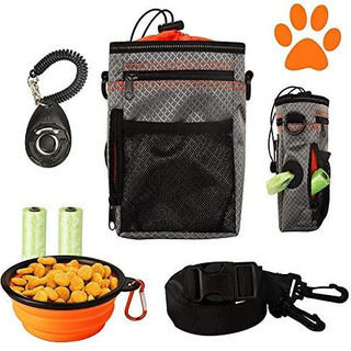 散歩バッグ ペット用品 ベルト長さ調整可能 折り畳み式給食器