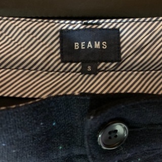 BEAMS ストレートパンツ ネイビー Sサイズの画像