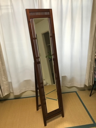 【バリ好きは、必見！】おしゃれなバリ風のバンブー スタンドミラー！
