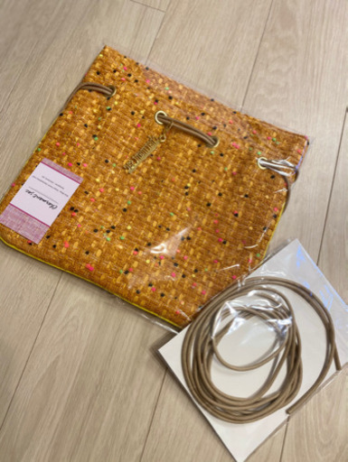 シャルマントサック】ツイード巾着バック【新品】