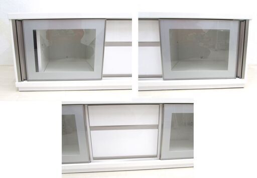 ほぼ新品!!! ニトリ ローボード ニューガ TV150 WH テレビ台 鏡面ホワイト ♪