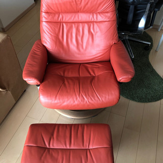 ストレスレス レノ 赤 レザー 回転式 Stressless Stressless Reno Classic Power Leg & Back / ストレスレス