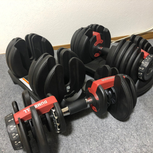 ノーブランド 24kg可変式ダンベル2個セット ワンタッチダイヤル式