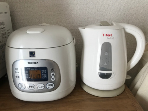 受付終了【急募】ティファール電気ケトル\u0026東芝 炊飯器 セット販売