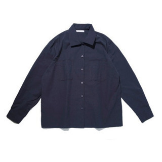 新品未使用　SPINNS　無地ワークシャツ　ネイビーの画像