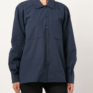 新品未使用　SPINNS　無地ワークシャツ　ネイビー