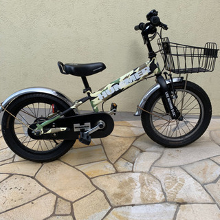 子供用自転車16インチ　カモフラージュグリーン