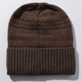 新品未使用　Samansa Mos2　ジャガード柄ニット帽　ブラウンの画像