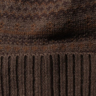 新品未使用　Samansa Mos2　ジャガード柄ニット帽　ブラウンの画像