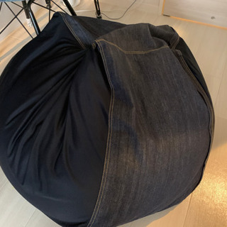 無印良品　ビーズクッション　デニム生地の画像