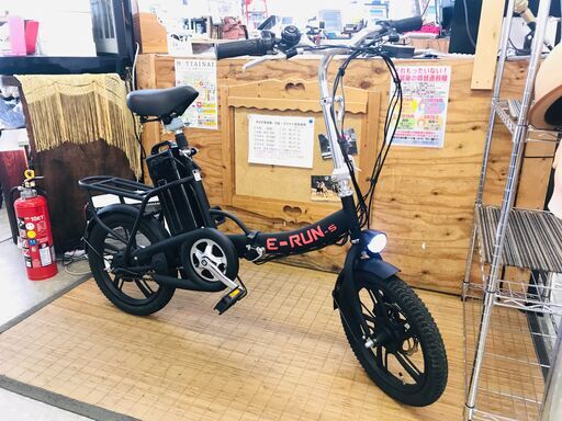 (1/22販売 森)　E-RUNs2 モペットタイプ 16インチ折りたたみ自転車