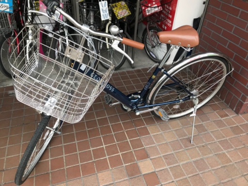 27インチ　外装6段変速　さびにくいステンレスかご付き　ブルー