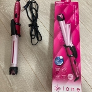【美品】テスコム ione マイナスイオンスチームヘアーアイロン 26mm ピンク IPM1626-Pの画像