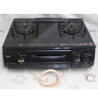 ☆リンナイ 都市ガス12A/13A用 二口コンロ RT63WHT-R 両面焼き 2014年