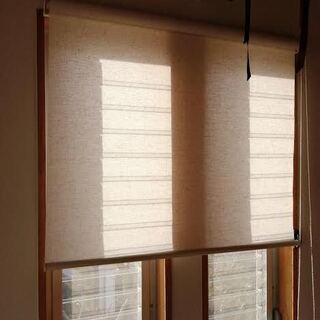 【無料】ニトリ　麻入りロールスクリーン　幅90cm×長さ220cm