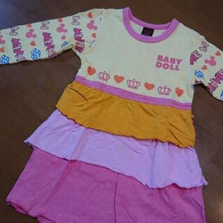 中古DIS長袖ワンピース 110 黄 ベビードールBABYDOO...