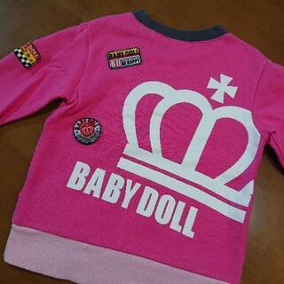 中古長袖トレーナー 110 ピンク ベビードールBABYDOOLベビド