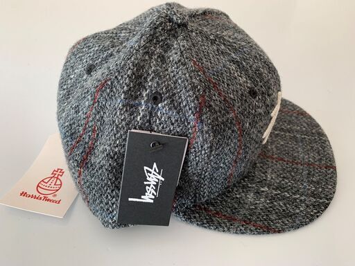 Stussy Stock Harris Tweed New Era Cap CHARCOAL