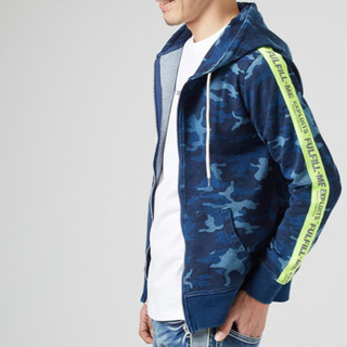 新品未使用　Improves　青迷彩柄 カモフラ柄カモフラージュ ジップアップパーカーの画像