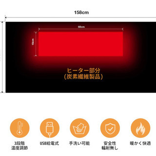 A342【新品未開封】電気ブランケット 60x158cm usb肩掛け3段階調整 あったかブランケット 暖房器具 洗濯可能 テント泊用 電気敷き毛布 冬日のプレゼントに最適の画像