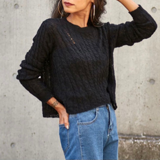 新品未使用　ANAP　モヘアタッチロングスリーブニット　ブラックの画像