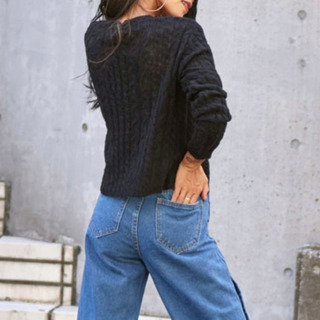 新品未使用　ANAP　モヘアタッチロングスリーブニット　ブラックの画像