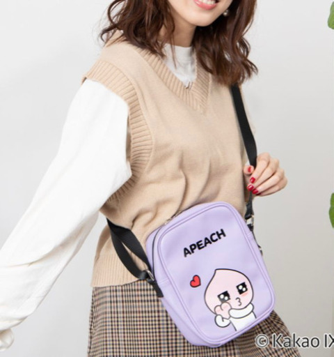 新品未使用　WEGO　フェイクレザーミニショルダーバッグ KAKAO FRIENDSパープル