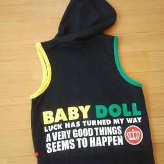 中古フード付きベスト120黒ベビドBABYDOLLベビードール


