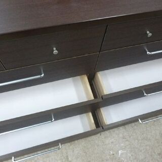 ワイドチェスト 4段 幅150 高さ74.5 ブラウン 木目調 大容量 引出し レール