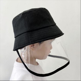 新品未使用　Rutta　ウイルス対策クリアガード付き帽子　ブラック　子供サイズの画像